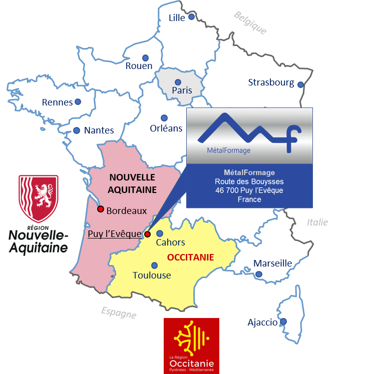 Tôlerie France Occitanie Nouvelle Aquitaine